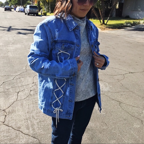 SALE - ASOS Distressed oversized denim jacket - Picture 4 of 8